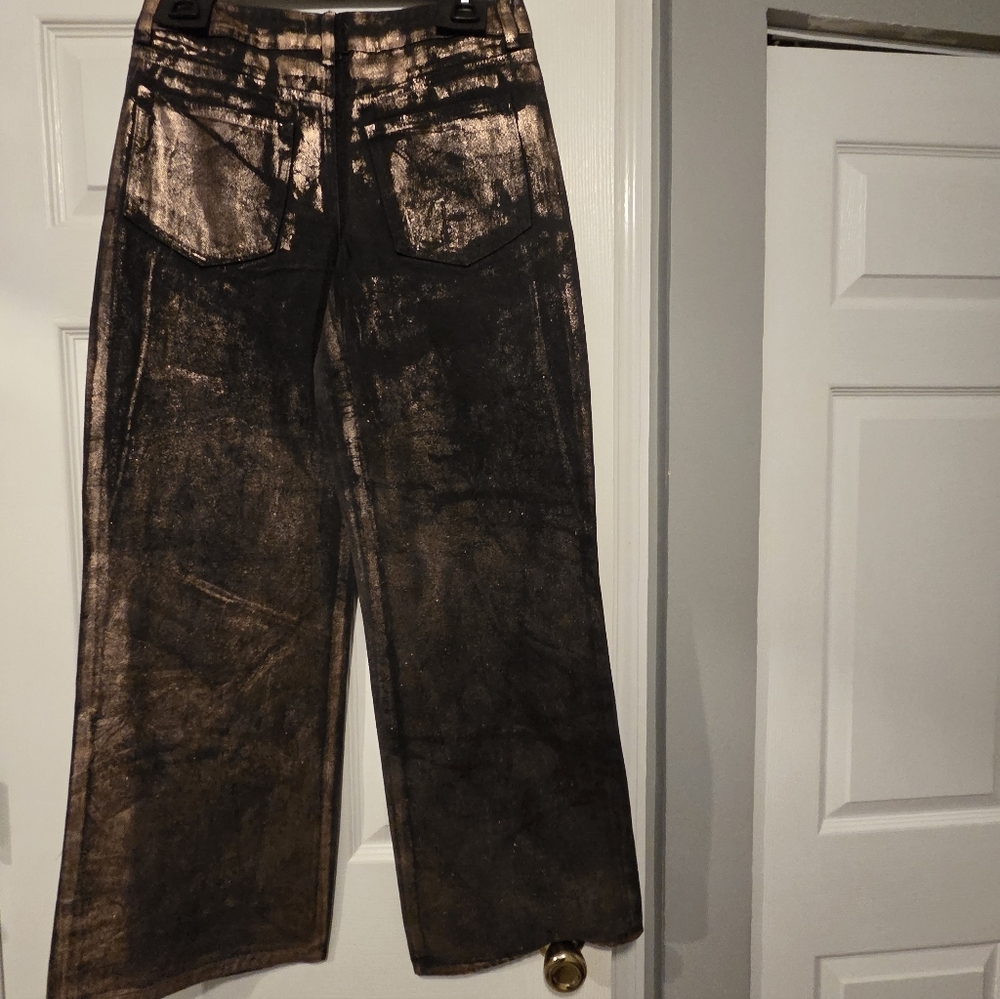 NWT- Gianni Bini Metallic Bronze High-Rise Pants - Picture 12 of 13